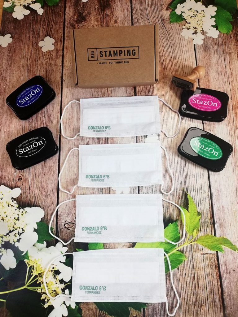 Diferentes mascarillas con nombres sellados by BigStamping